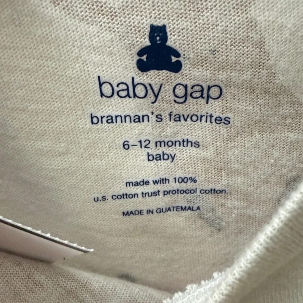 New GAP Kids Moose Print Long Sleeve Cotton Shirt in Gray and Brown
